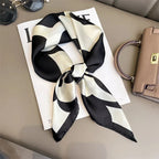 Silk Scarf Plaid Square 70cm Lightweight