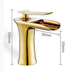 Single-Handle Basin Faucet Waterfall Spout Brass Body