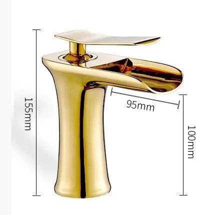 Single-Handle Basin Faucet Waterfall Spout Brass Body