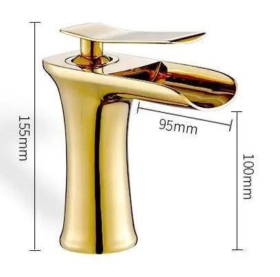 Single-Handle Basin Faucet Waterfall Spout Brass Body