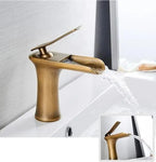 Single-Handle Basin Faucet Waterfall Spout Brass Body