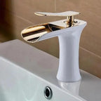 Single-Handle Basin Faucet Waterfall Spout Brass Body