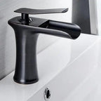 Single-Handle Basin Faucet Waterfall Spout Brass Body