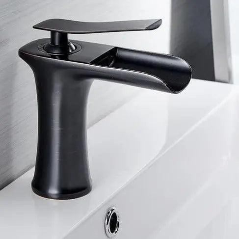 Single-Handle Basin Faucet Waterfall Spout Brass Body