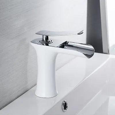 Single-Handle Basin Faucet Waterfall Spout Brass Body