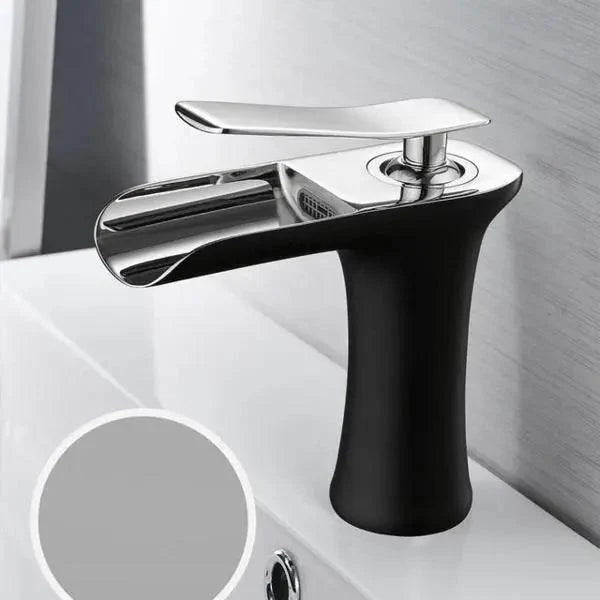 Single-Handle Basin Faucet Waterfall Spout Brass Body