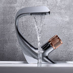 Single-Hole Basin Faucet Waterfall Spout Solid Brass
