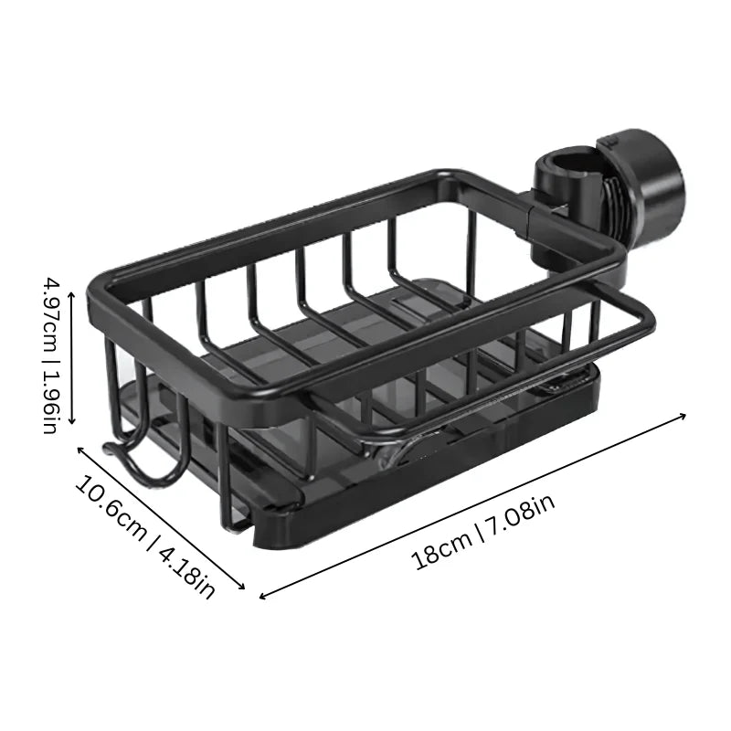 Sink Drainer Basket Drill-Free Perforated Aluminum With Hanging Hook