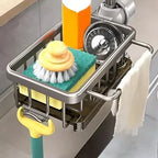 Sink Drainer Basket Drill-Free Perforated Aluminum With Hanging Hook