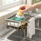 Sink Drainer Basket Drill-Free Perforated Aluminum With Hanging Hook