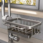 Sink Drainer Basket Drill-Free Perforated Aluminum With Hanging Hook