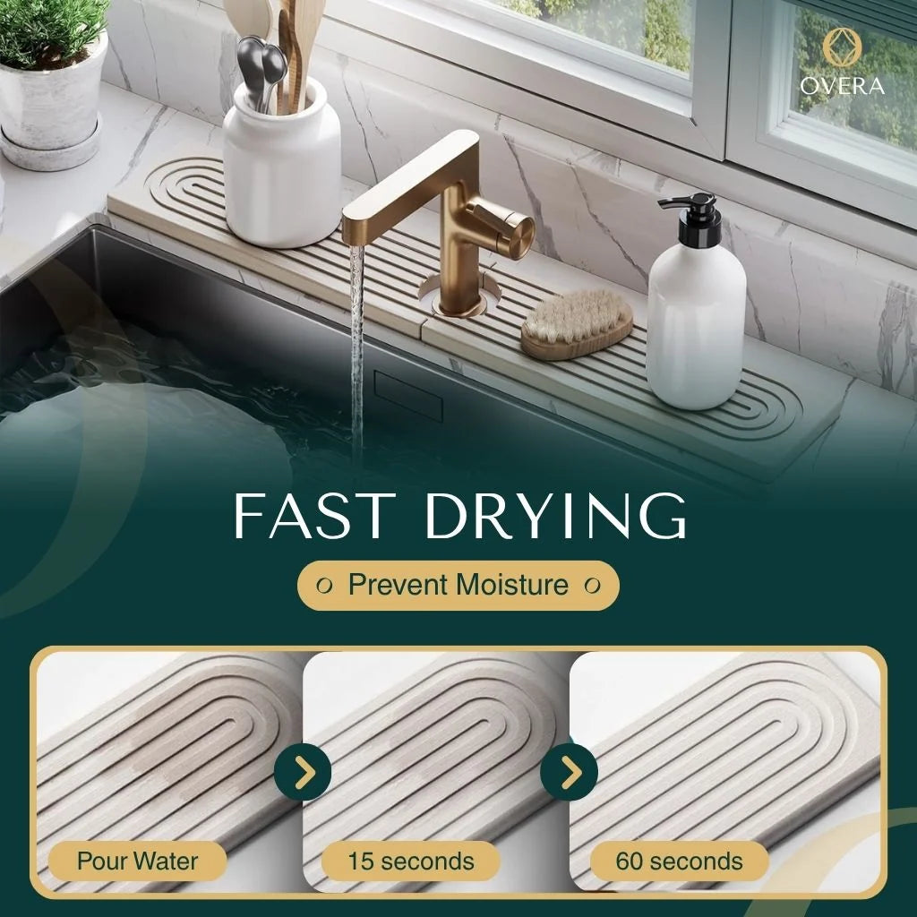 Sink Drying Mat Diatomite Fast-Absorbent Quick-Drying