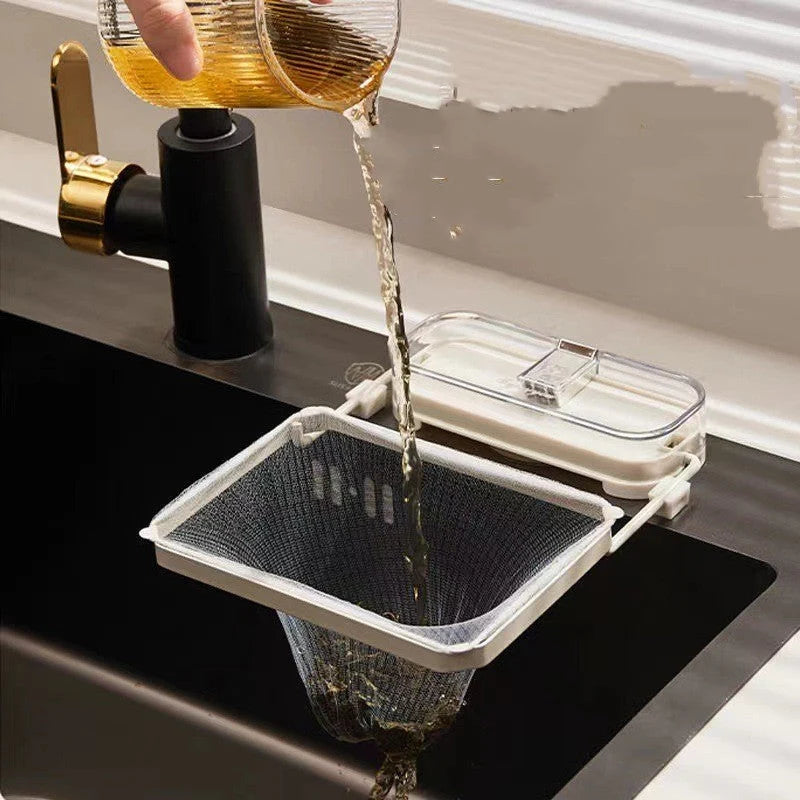 Sink Filter Rack Ultra-Fine Mesh Foldable Rust-Resistant Frame