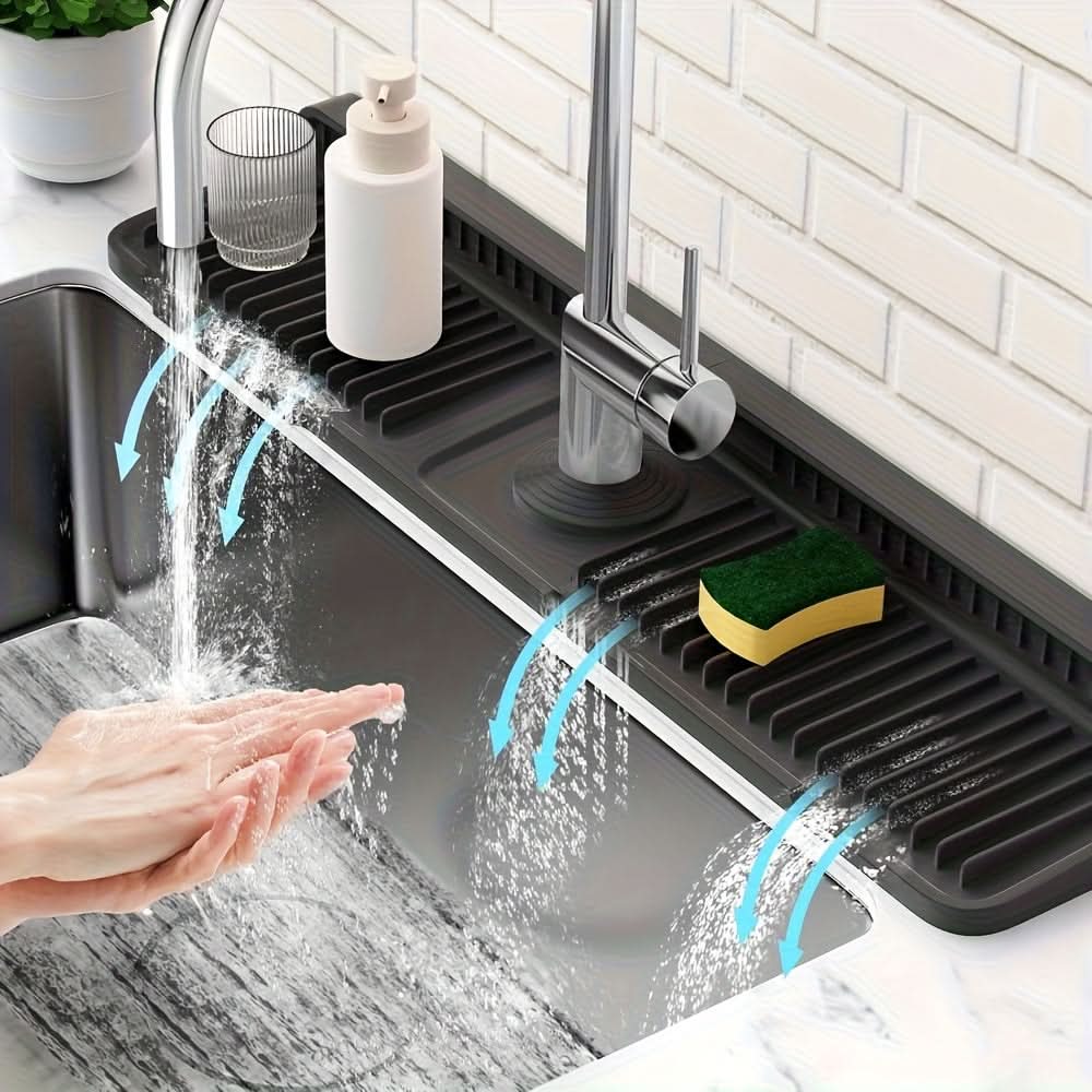 Sink Mat Cut-To-Fit Food-Grade Silicone Quick-Drain