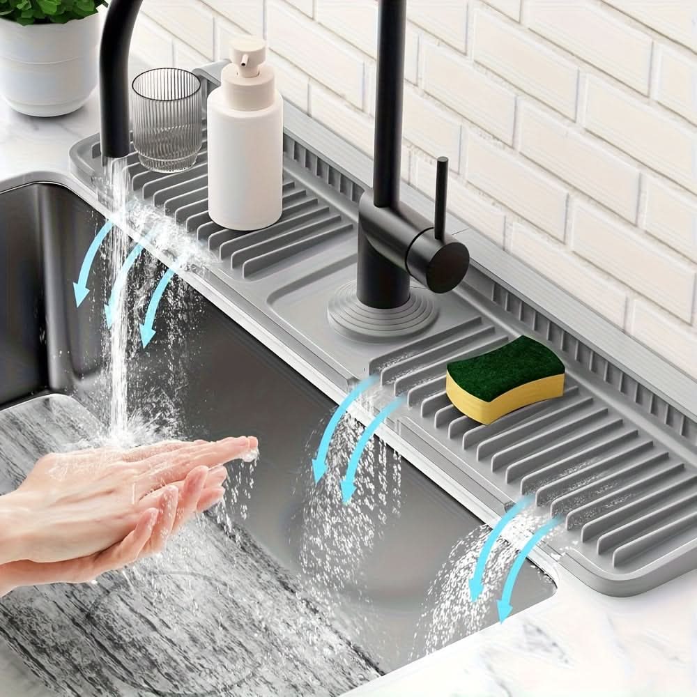 Sink Mat Cut-To-Fit Food-Grade Silicone Quick-Drain