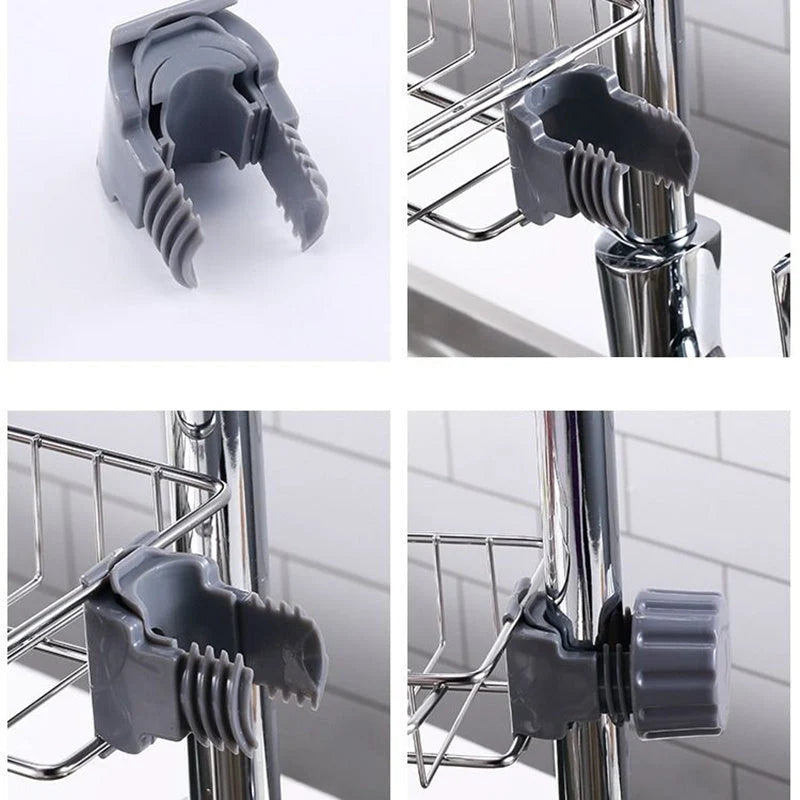 Sink Organizer Clip-On Adjustable Rust-Resistant Stainless Steel