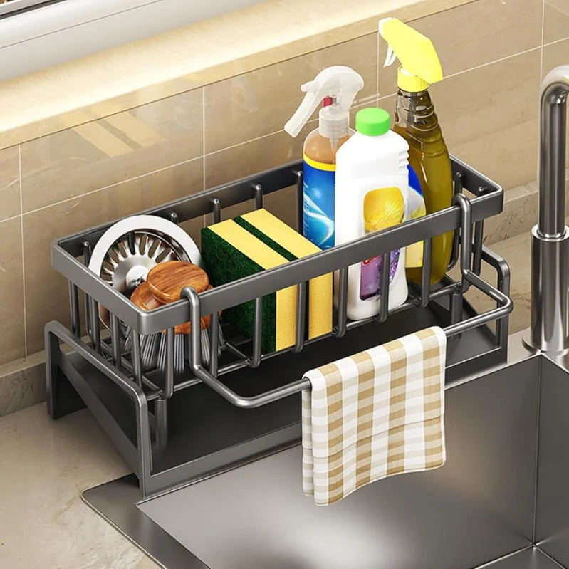 Sink Organizer Stainless Steel Automatic Drainage Non-Slip Base