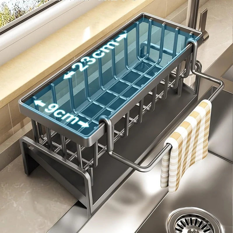 Sink Organizer Stainless Steel Automatic Drainage Non-Slip Base