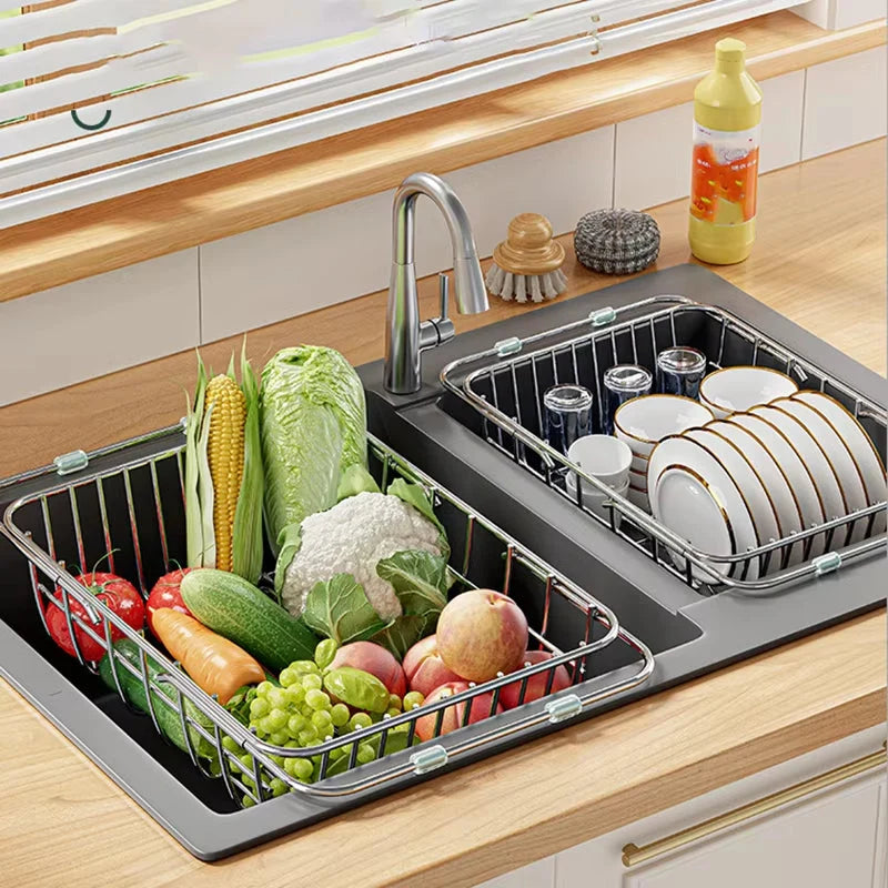Sink Rack Adjustable Stainless Steel Space-Saving