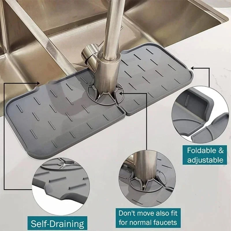 Sink Splash Guard Food-Grade Silicone Drainage Channels