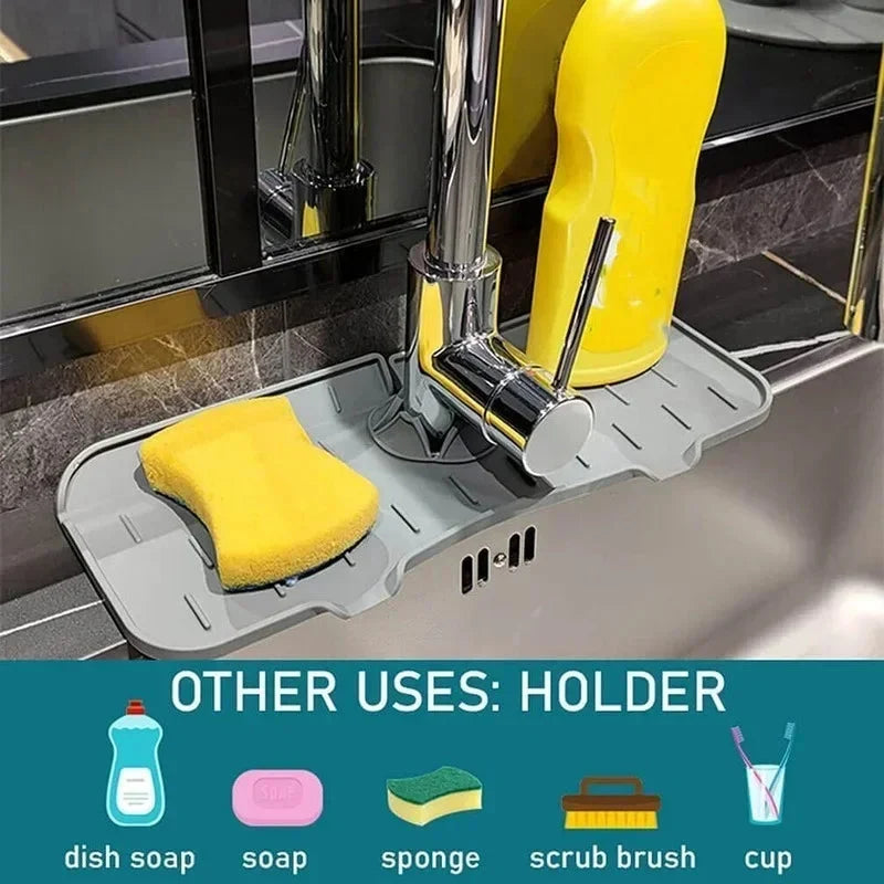 Sink Splash Guard Food-Grade Silicone Drainage Channels