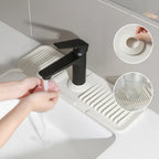 Sink Splash Mat Silicone Quick-Drain Groove