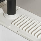 Sink Splash Mat Silicone Quick-Drain Groove