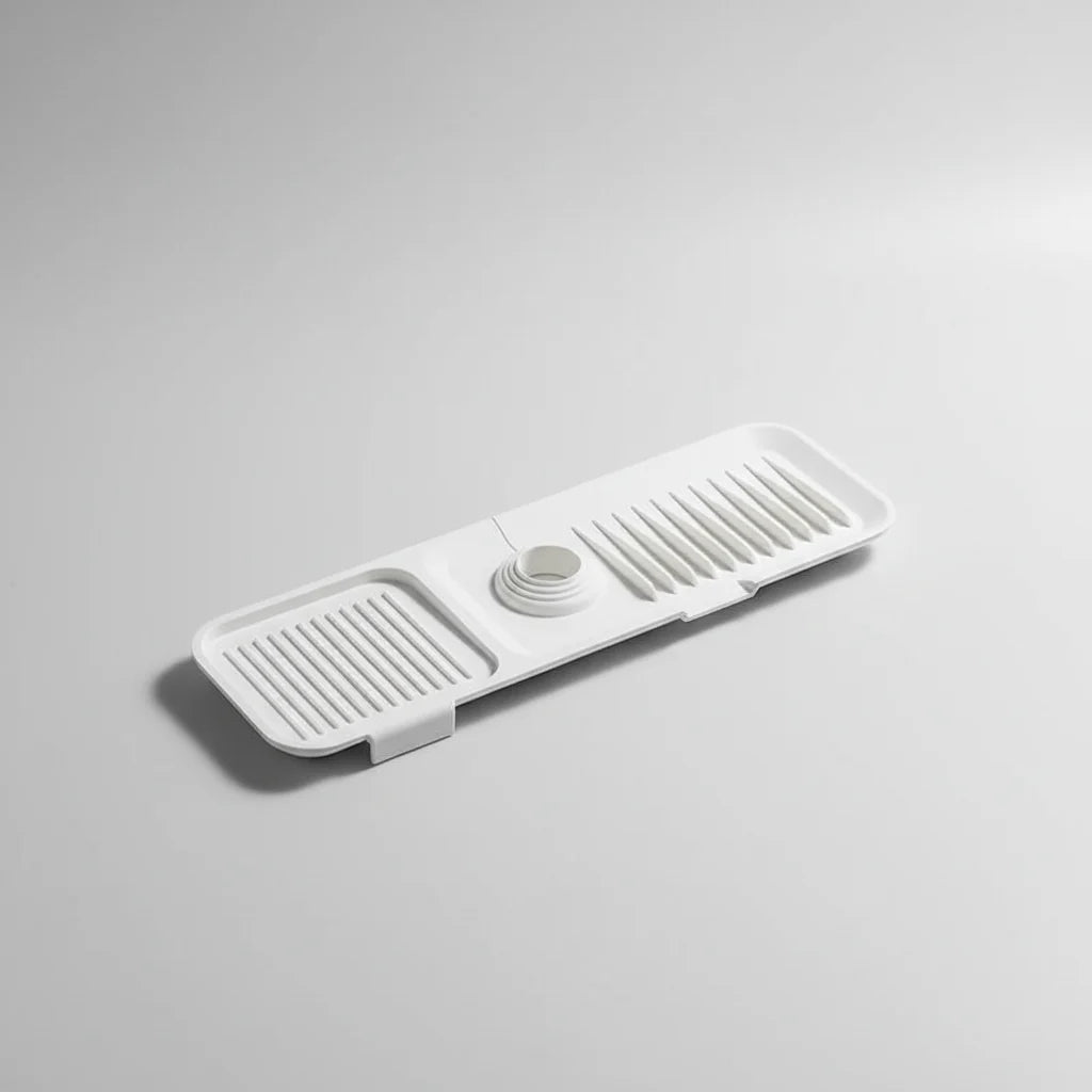 Sink Splash Mat Silicone Quick-Drain Groove