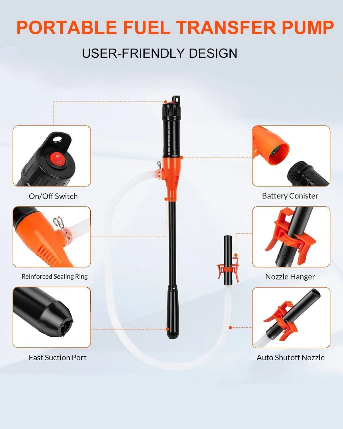 Siphon Pump Battery Operated High Flow Extended Tubes