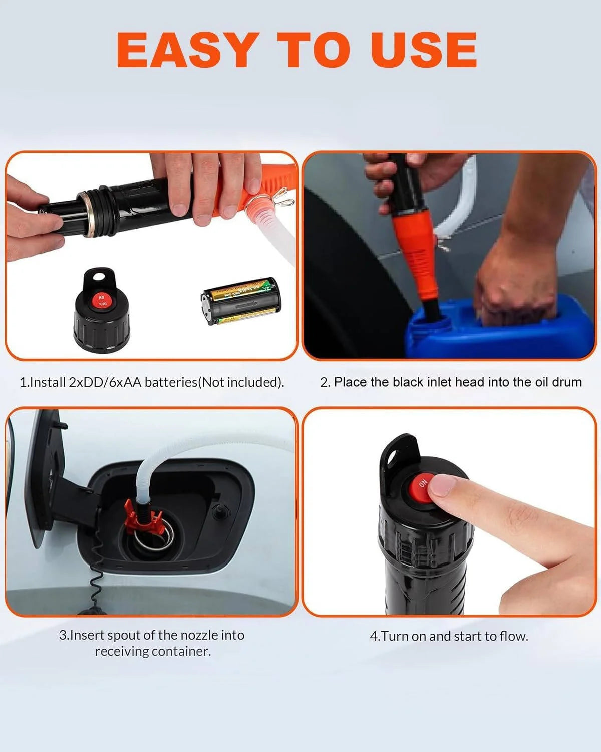 Siphon Pump Battery Operated High Flow Extended Tubes