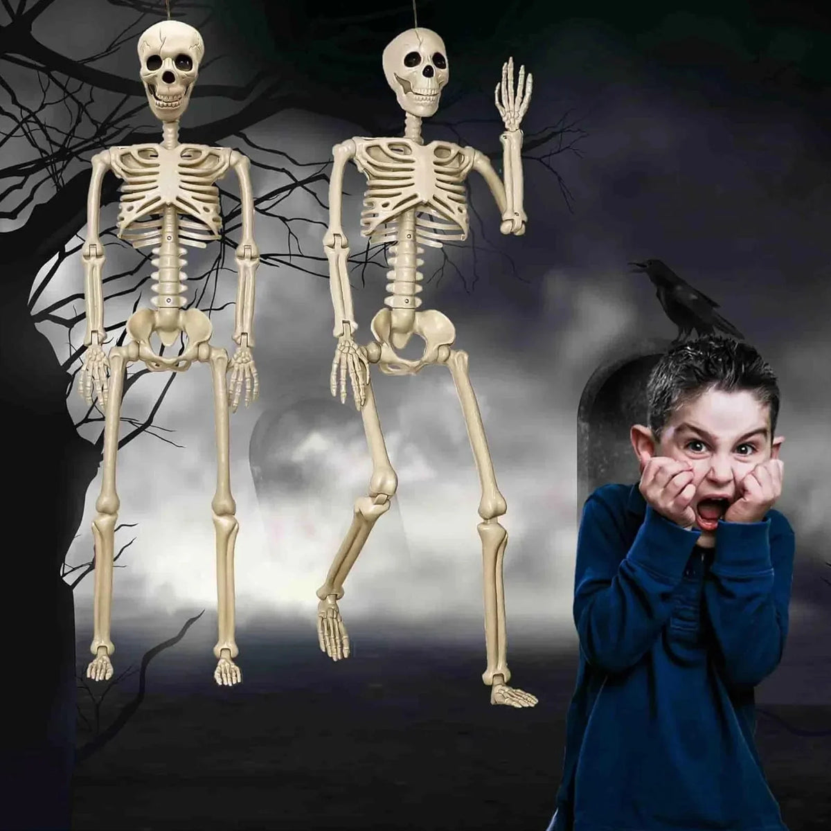 Skeleton Decoration Life-Size 35.4 In 12 Adjustable Joints