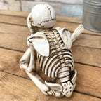 Skeleton Figurine Set 3-Piece Resin Seated Poses