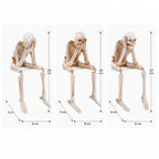 Skeleton Figurine Set 3-Piece Resin Seated Poses