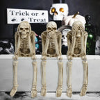Skeleton Figurine Trio Playful Seasonal Mantel Accent