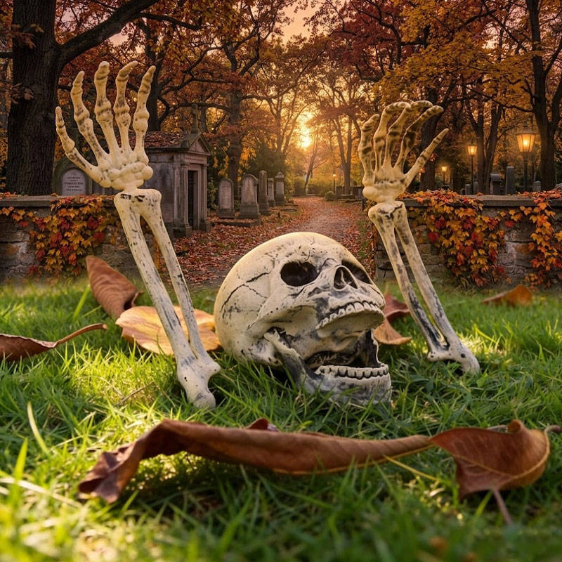 Skeleton Stakes Realistic Weathered Bone Tool-Free Set of 3
