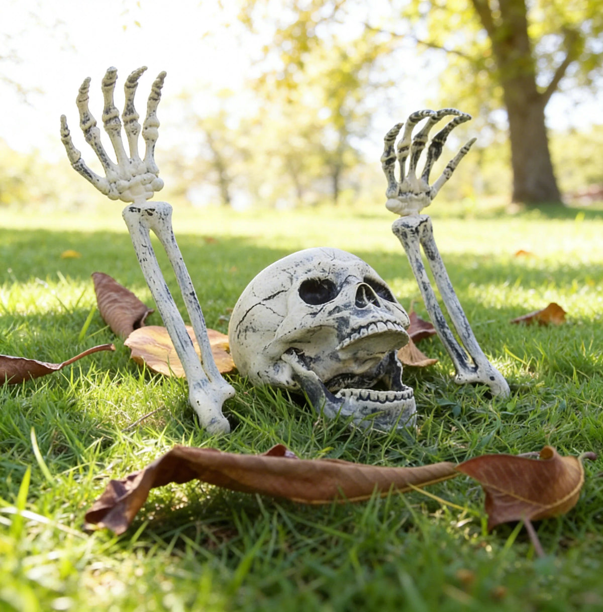 Skeleton Stakes Realistic Weathered Bone Tool-Free Set of 3