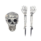 Skeleton Stakes Realistic Weathered Bone Tool-Free Set of 3