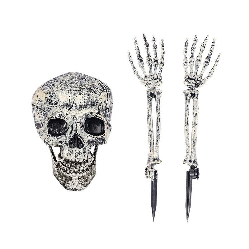 Skeleton Stakes Realistic Weathered Bone Tool-Free Set of 3