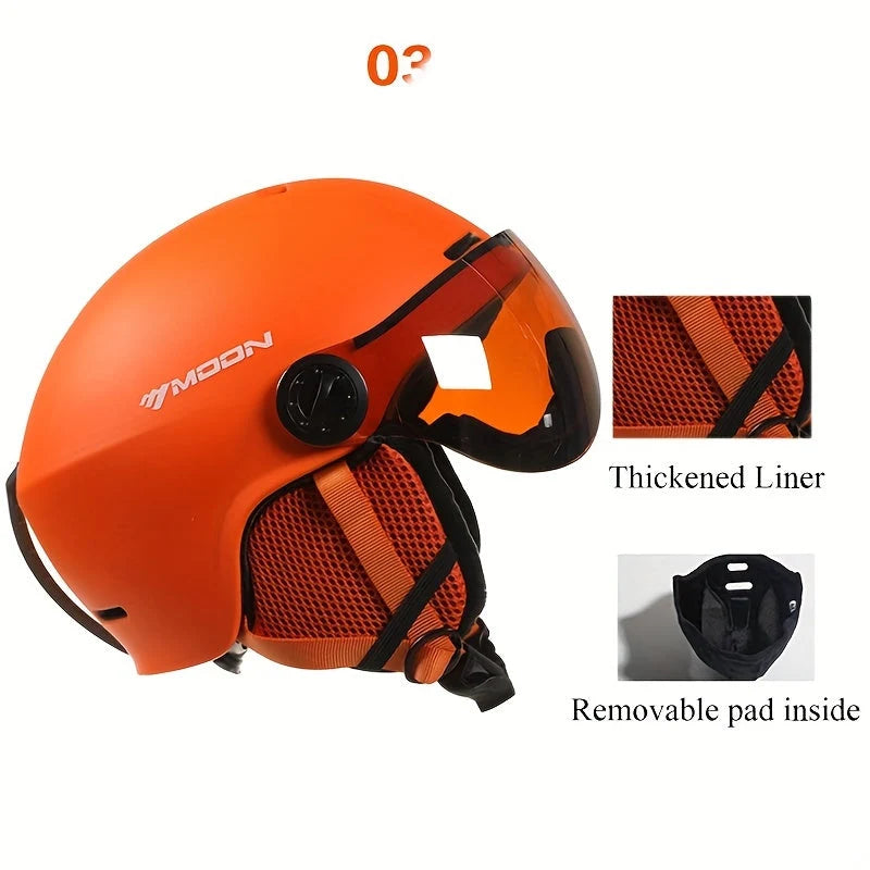Ski Helmet PCEPS Shock-Absorbing Removable Visor