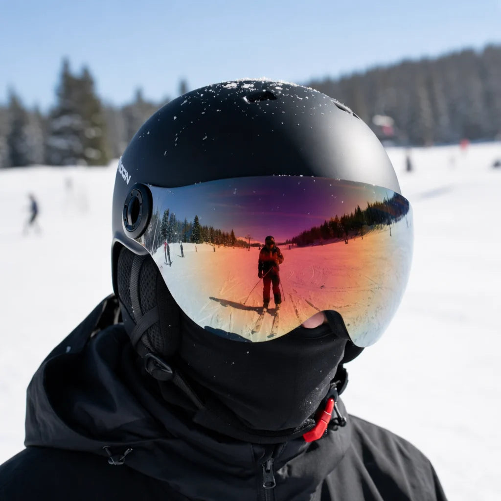 Ski Helmet PCEPS Shock-Absorbing Removable Visor