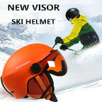 Ski Helmet PCEPS Shock-Absorbing Removable Visor