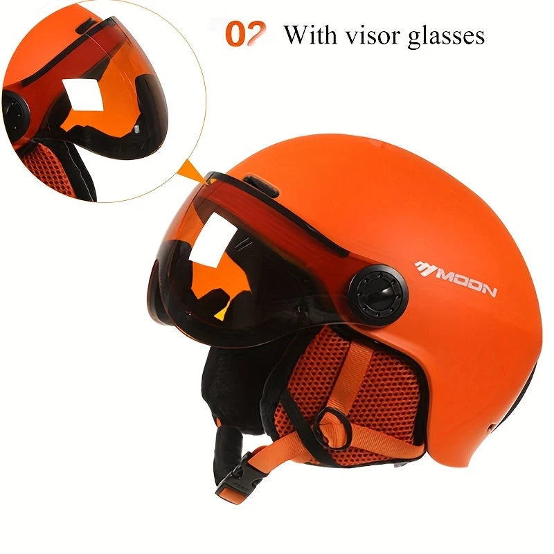 Ski Helmet PCEPS Shock-Absorbing Removable Visor
