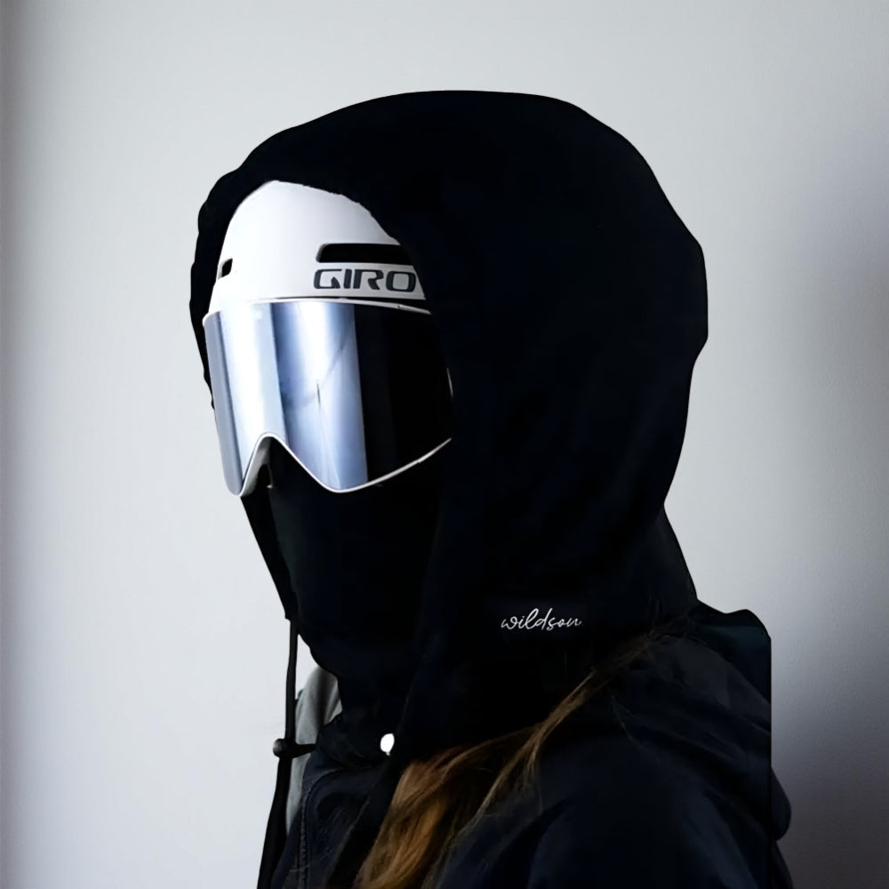 Ski Mask Hood Helmet-Compatible Adjustable Drawstring