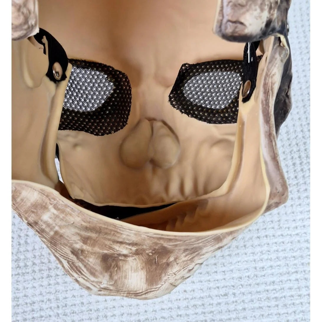 Skull Mask Articulated Jaw Aged Bone Finish