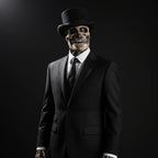 Skull Mask Full-Head Latex Exposed Brain Rib Cage Bib