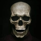 Skull Mask Full-Head Movable Jaw Hand-Painted