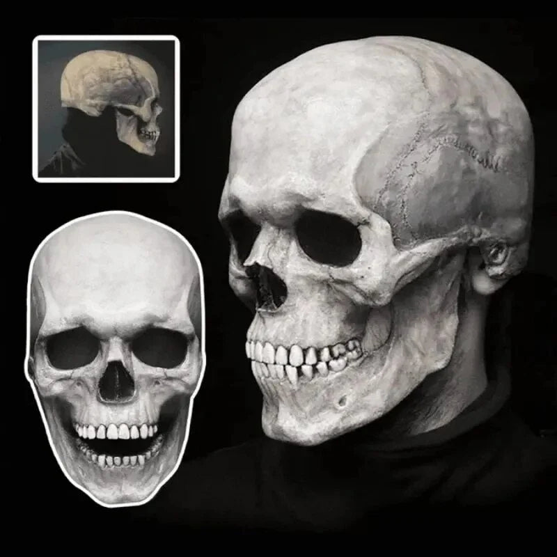 Skull Mask Full-Head Movable Jaw Latex