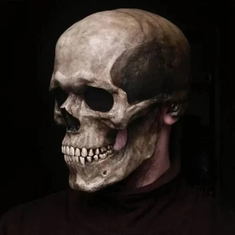Skull Mask Full-Head Movable Jaw Latex