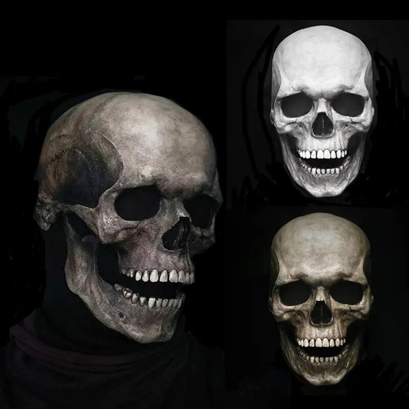 Skull Mask Full Head Movable Jaw Soft Latex