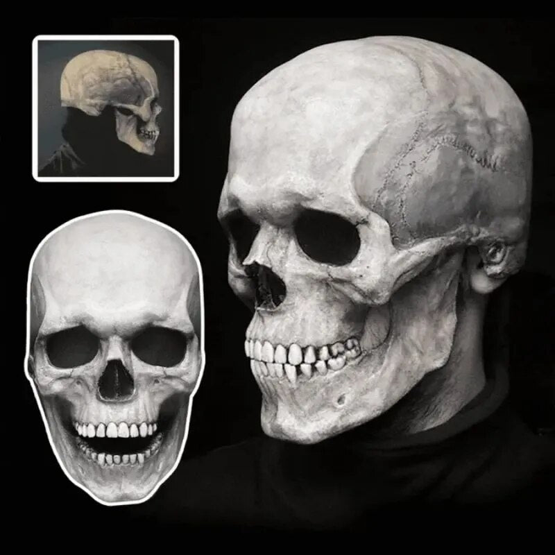 Skull Mask Full Head Movable Jaw Soft Latex